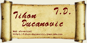 Tihon Ducanović vizit kartica